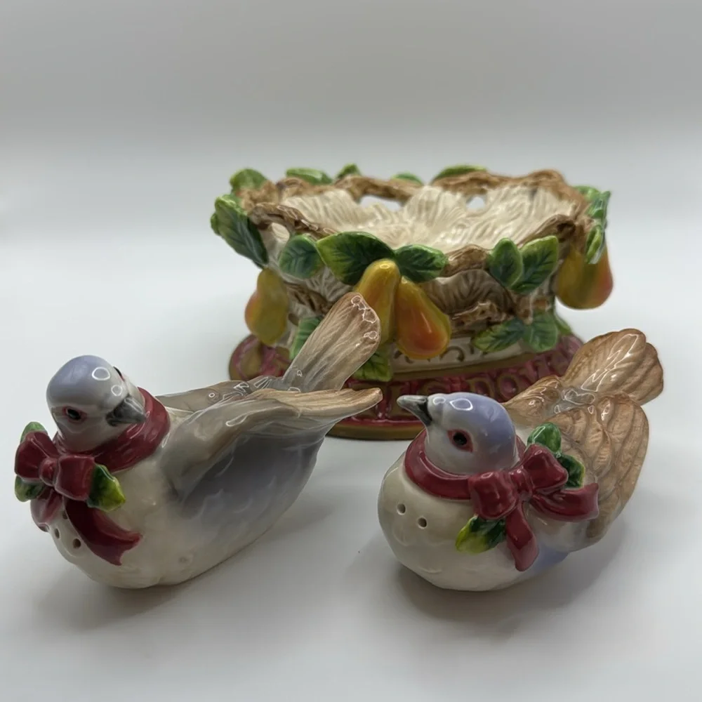Fitz & Floyd‎ Two Turtle Doves Salt And Pepper Shakers Christmas Holiday